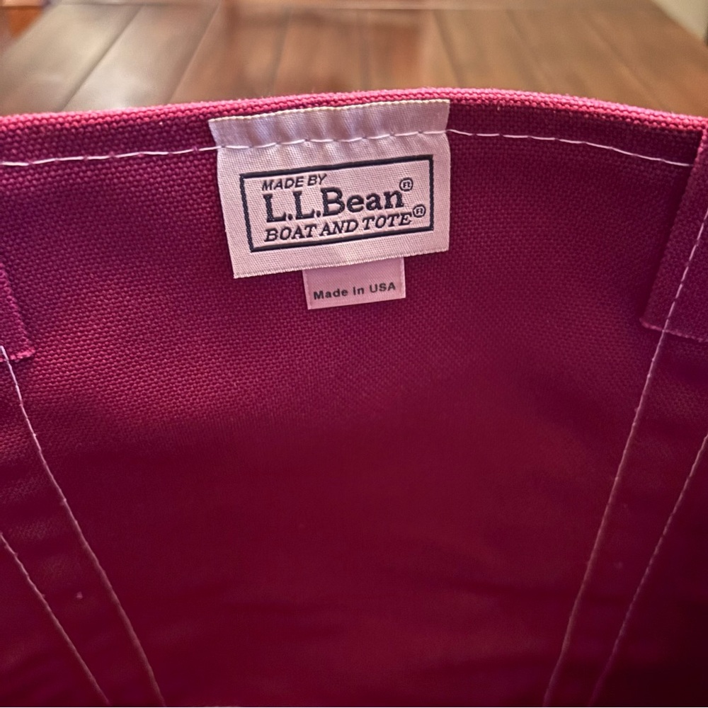 L.L. Bean Vintage 90’s Boat and Tote Canvas Bag No Monogram Magenta & Teal Med - Picture 2 of 14